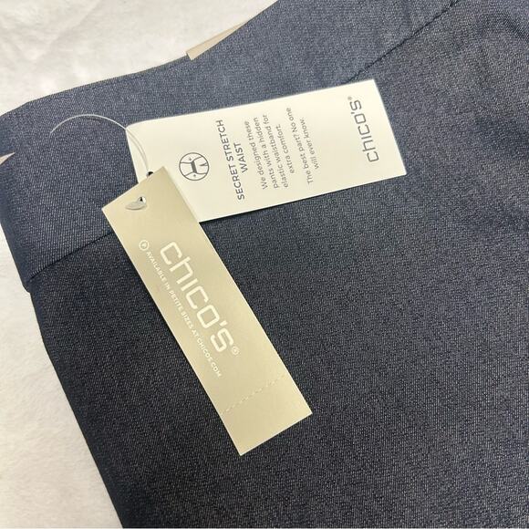 Chico's Secret Stretch Straight Leg Trousers Workwear Pants Basic Garfield Rinse - Picture 4 of 8